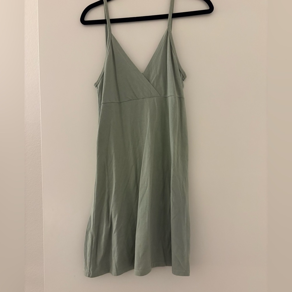 Green linen sundress